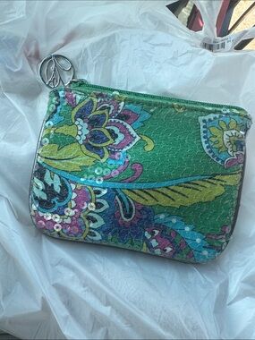 Vera Bradley shimmery Floral Paisley Zip Pouch